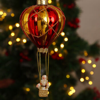 G Decor Festive Santa Balloon Christmas Tree Bauble, 2 of 8