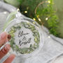 Personalised Couples Wreath Flat Glass Bauble, thumbnail 1 of 4