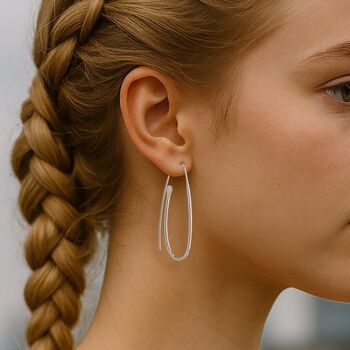 Sculptural Gold Paperclip Loop Earrings, 4 of 5