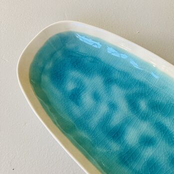 Porcelain Turquoise Serving Bowl / Platter, 5 of 12