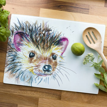 Inky Hedgehog Glass Worktop Saver, 2 of 6