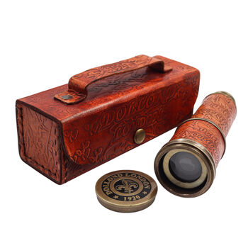 Vintage Style Dollond London Telescope With Leather Case, 6 of 9