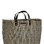 Black And Natural Pinstripe Sisal Shopper, thumbnail 5 of 5
