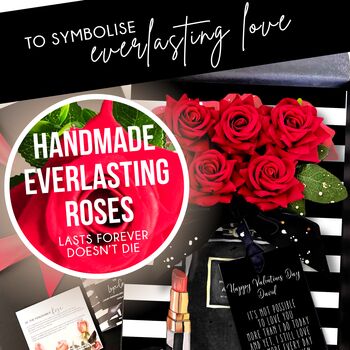 Panache Everlasting Red Rose Bouquet Valentines Card, 4 of 9