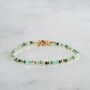 Skinny Emerald Beaded Bracelet, thumbnail 5 of 8