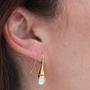 Cone Swirl Drop Earrings With Freshwater Pearl, thumbnail 2 of 12