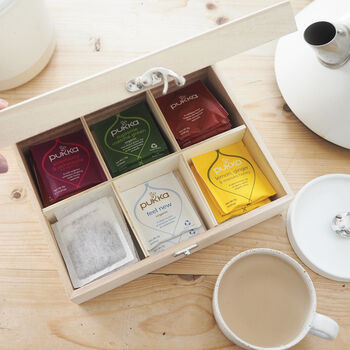 Personalised Wooden Tea Box For Grandad, 4 of 5