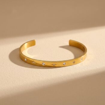 Celestial Cuff 18k Gold Plated Waterproof Bracelet, 2 of 3