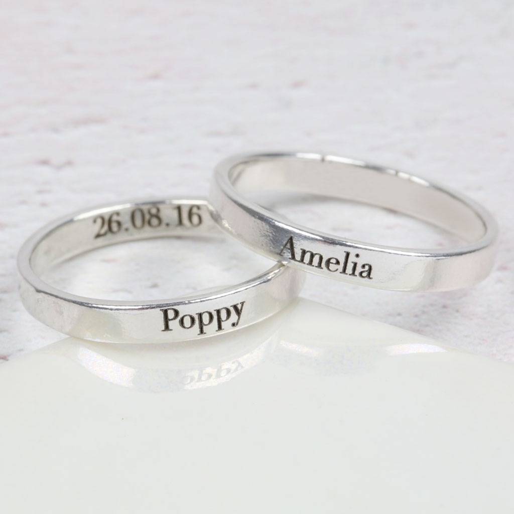 Personalised Engraved Sterling Silver Name Ring, 1 of 5