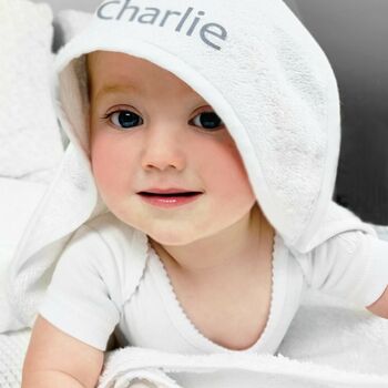 Personalised Hooded Baby Towel, 2 of 7