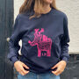 Pink Leopard Reindeer Christmas Jumper, thumbnail 1 of 2