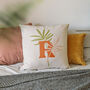Personalised Initial Palm Leaves Cushion, thumbnail 3 of 5