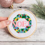 Noel Wreath Christmas Cross Stitch Kit Three Inch Hoop, thumbnail 1 of 5