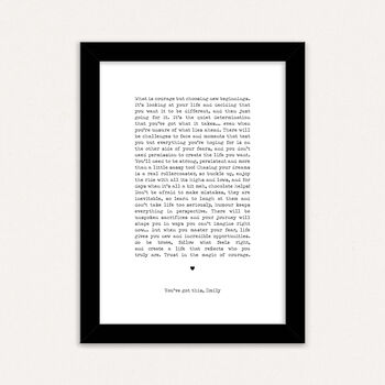 Inspirational Courage Quote Print New Beginnings Gift Motivational Wall Art, 3 of 6