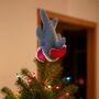Handmade Felt Santa Jaws Christmas Tree Topper, thumbnail 1 of 2