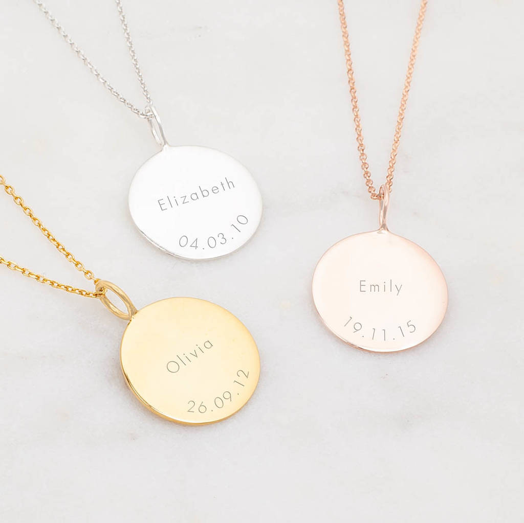 Name And Date Sterling Silver Sia Personalised Necklace By Bloom ...