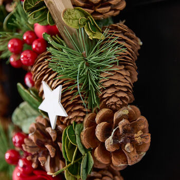 Festive Pine And Poinsettia Wreath, 4 of 5
