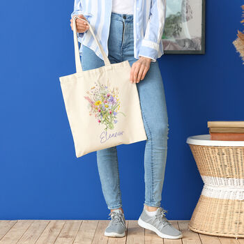 Wild Flowers Bouquet Tote Shopping Bag, 4 of 4