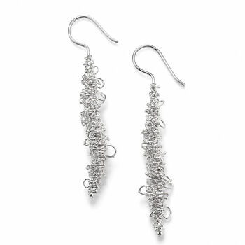 Loops Sterling Silver Drop Earrings, 5 of 11