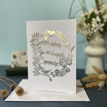 Personalised Sympathy Silver Papercut Card, 8 of 12