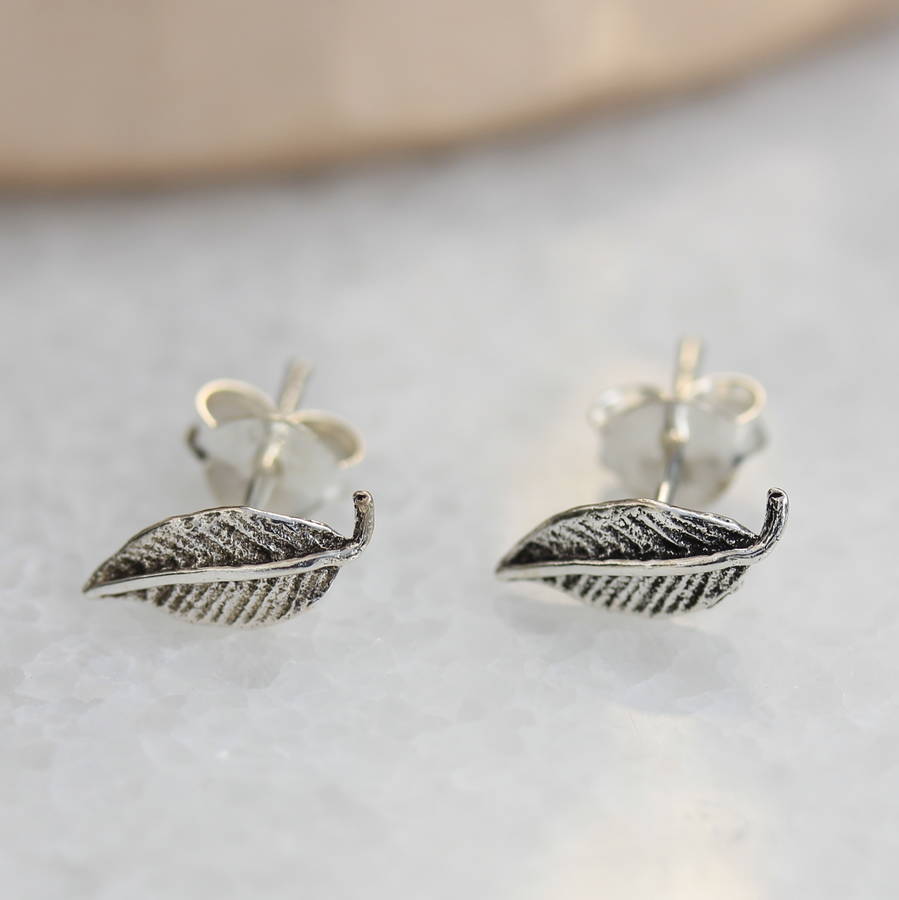 sterling silver feather earrings by molly & pearl | notonthehighstreet.com