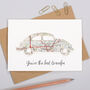 Personalised Fathers Day Map Beetle Car Card, thumbnail 2 of 5
