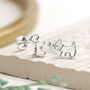 Scottie Dog Stud Earrings In Sterling Silver, thumbnail 3 of 11