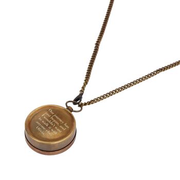 Engraved Bronze Compass Necklace Gift, 4 of 12