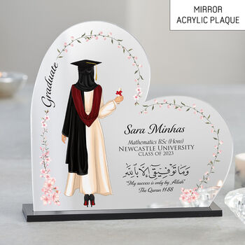 Personalised Graduation Muslim Heart Plaque Gift, 4 of 11