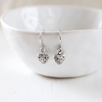 Silver Plated Heart Earrings, 2 of 11