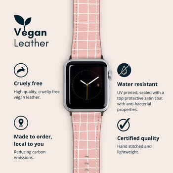 Pink Weave Vegan Leather Apple Watch Band, 2 of 6