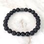 Men's Black Tourmaline And Lava Bead October Birthstone Bracelet, thumbnail 4 of 10