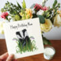 Illustrated Badger Birthday Card, thumbnail 1 of 4