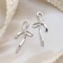 Sterling Silver Ribbon Bow Studs, thumbnail 4 of 5