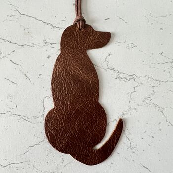 Vizsla Ridgeback Bookmark Leather Ornament, 5 of 7