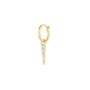 Fine Spike Pave Hoop Single Earring 14ct Solid Gold, thumbnail 4 of 4