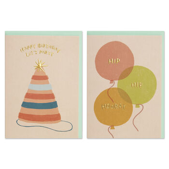 Party Inspired Birthday Blank Card Set, 4 of 4