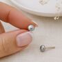 Sterling Silver Grey Freshwater Pearl Stud Earrings: Dainty Bridal Jewellery – 5mm, thumbnail 1 of 9