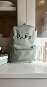 Personalised Kids Mini Sage Backpack, 4 of 10