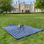 Luxury Two Person Picnic Blanket Navy Blue, thumbnail 3 of 3