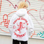 Onto A Wiener Unisex Hoodie With Hot Dog Logo In White, thumbnail 4 of 6