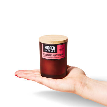 Strawberry Protein Shake Scented Soy Wax Candle, 9 of 9