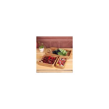 Set Of Three Rattan Woven Serving Tray, 4 of 7