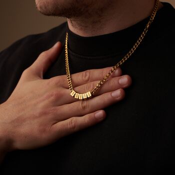18k Gold Personalised Charm Necklace On Cuban Chain, 4 of 12