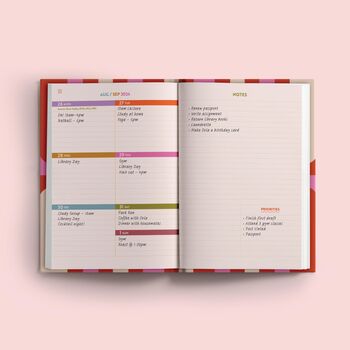 2024 2025 Academic Diary A5 Hardcover | Pink And Red, 5 of 9