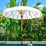 Handmade Balinese Garden Parasol – White Cotton, thumbnail 1 of 4
