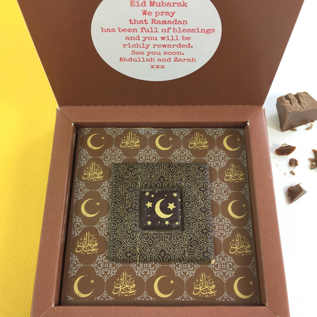 Chocolate Eid Gift Box With Personalised Message By ...