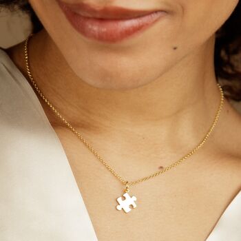 Jigsaw Necklace, Sterling Silver Or Gold Plated, 3 of 11