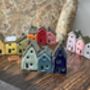 Pick Three Colorful Handcrafted Mini Ceramic Houses, thumbnail 1 of 11