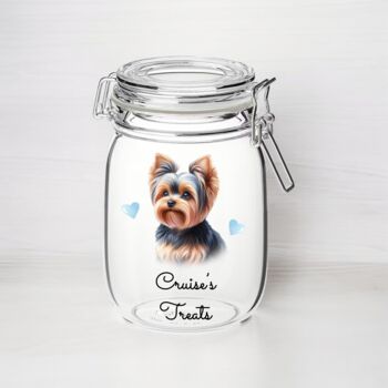 Personalised Yorkshire Terrier Kilner Style Treat Jar, 2 of 2